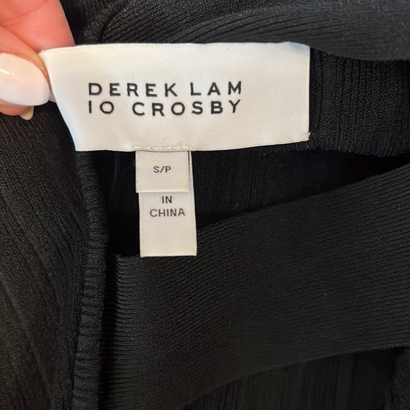 Derek Lam black net dress with yellow detail size small - Picture 4 of 8